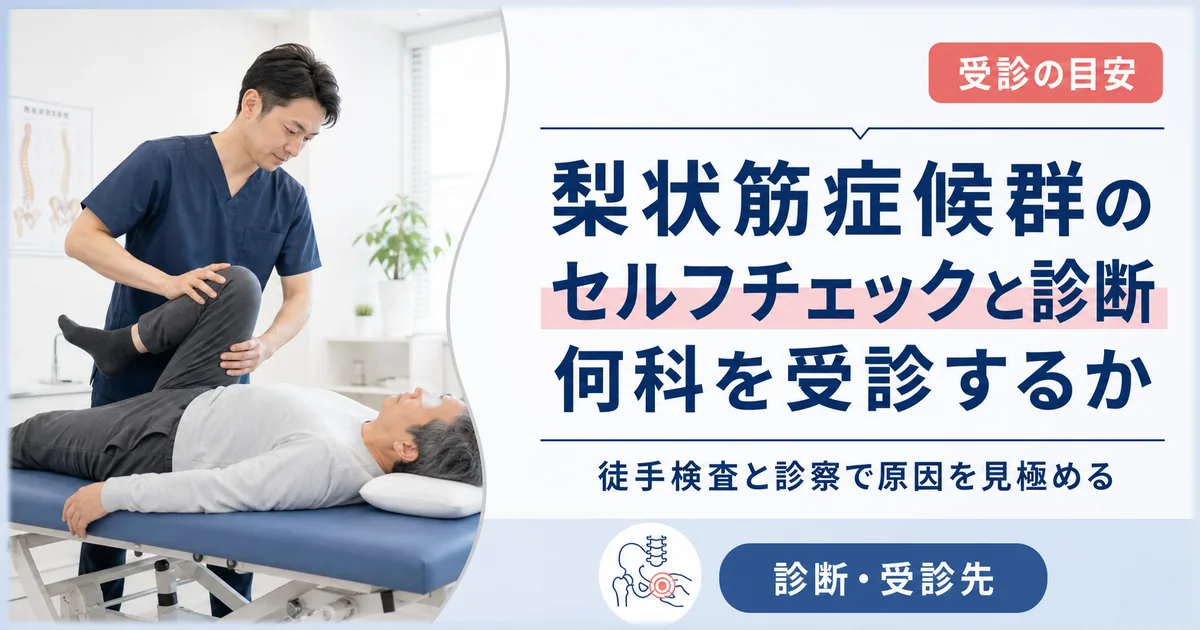 梨状筋症候群のセルフチェックと診断・何科を受診するか