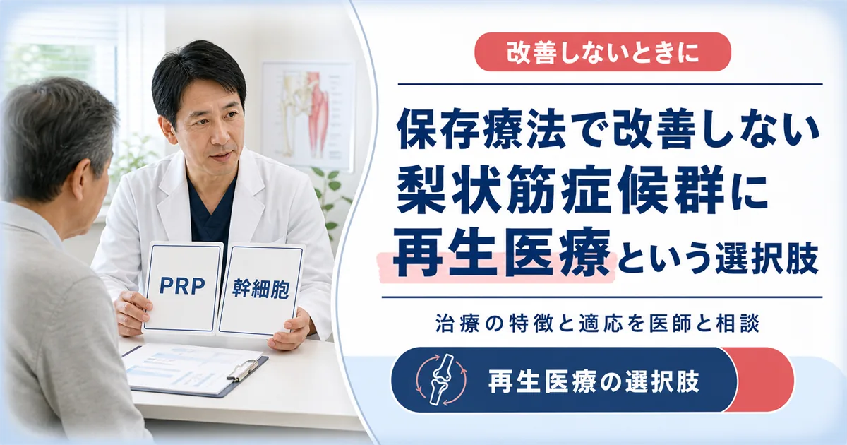 保存療法で改善しない梨状筋症候群に再生医療という選択肢