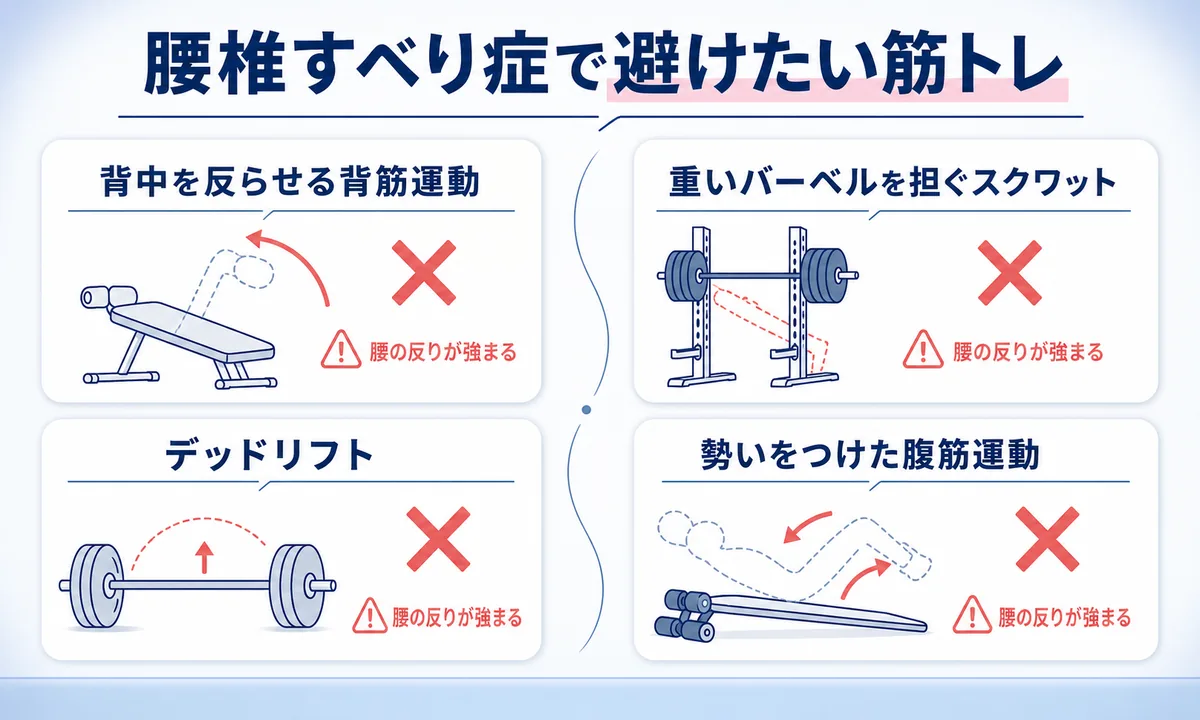 腰椎すべり症でしてはいけない運動・スポーツ