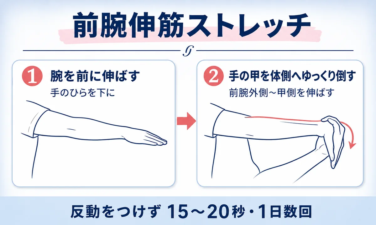 テニス肘のストレッチとリハビリのやり方