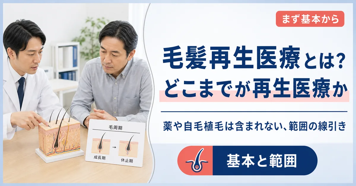 毛髪再生医療とは？薄毛治療のどこまでが再生医療か