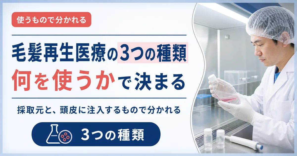 毛髪再生医療の3つの種類は何を使うかで決まる