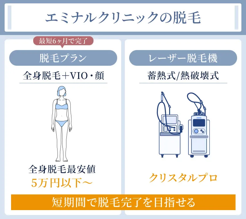 エミナルクリニックの医療脱毛概要