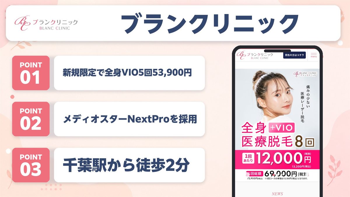 ブランクリニック千葉院の特徴まとめ