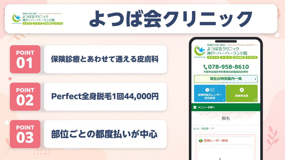 よつば会クリニック神戸・ハーバーランド院の特徴まとめ