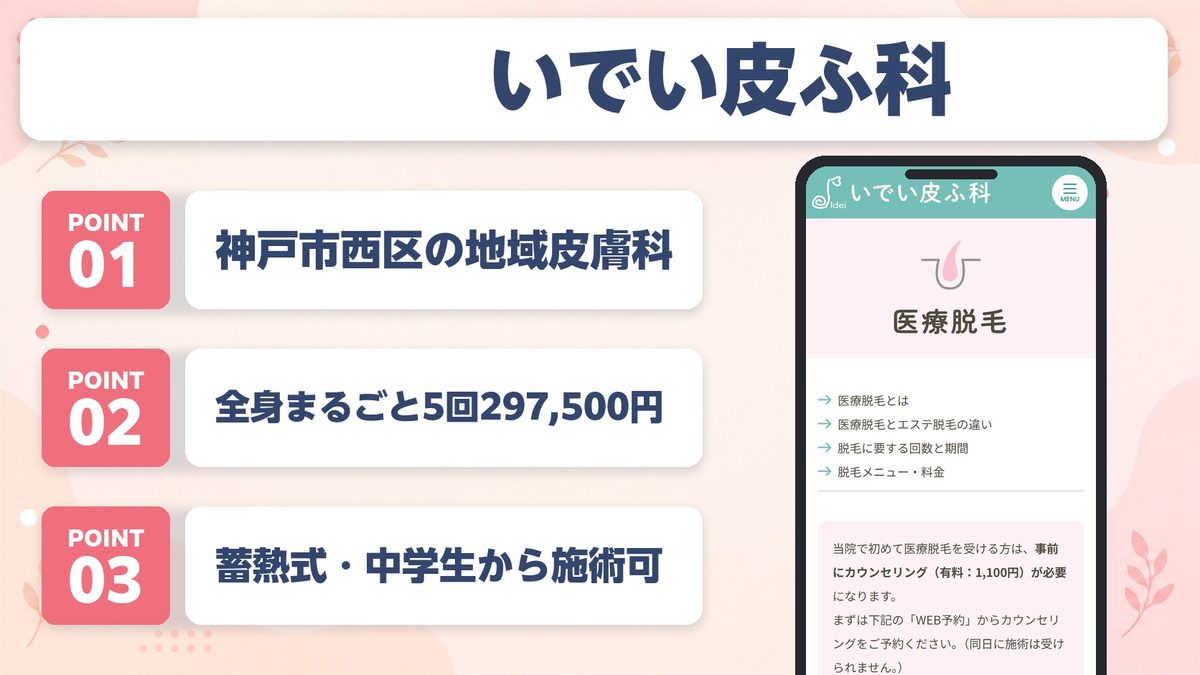 いでい皮ふ科の特徴まとめ
