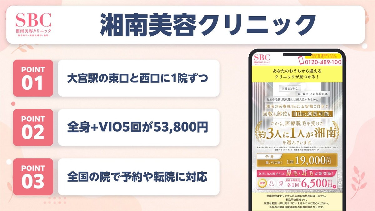 大宮の医療脱毛おすすめクリニック15院！各院の特徴や口コミをチェック