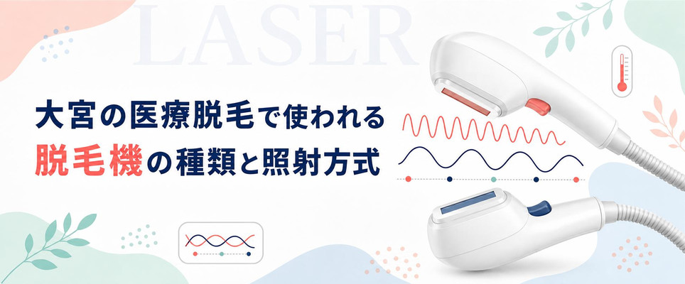 大宮の医療脱毛で使われる脱毛機の種類と照射方式