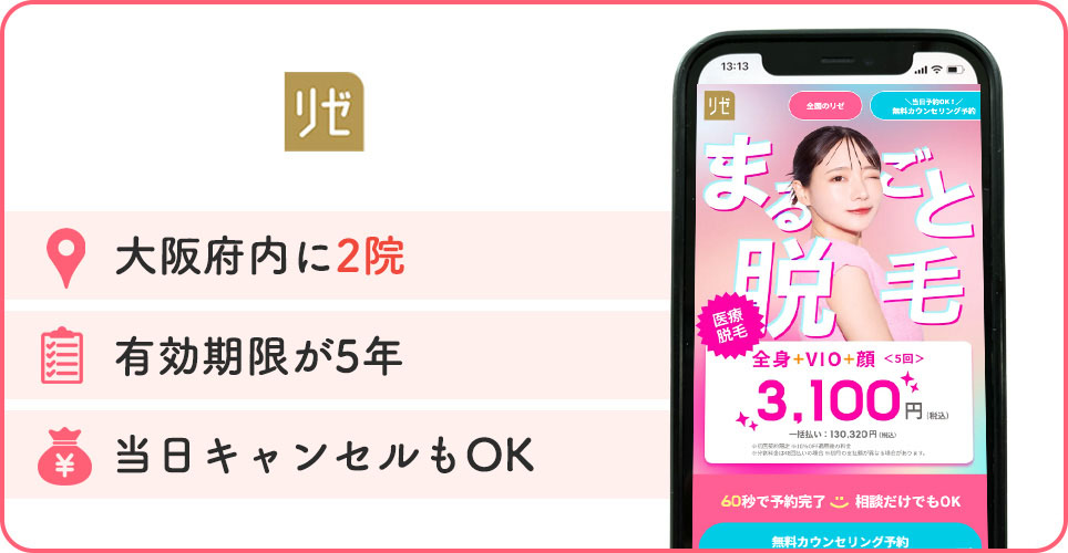 リゼクリニックの特徴バナー
