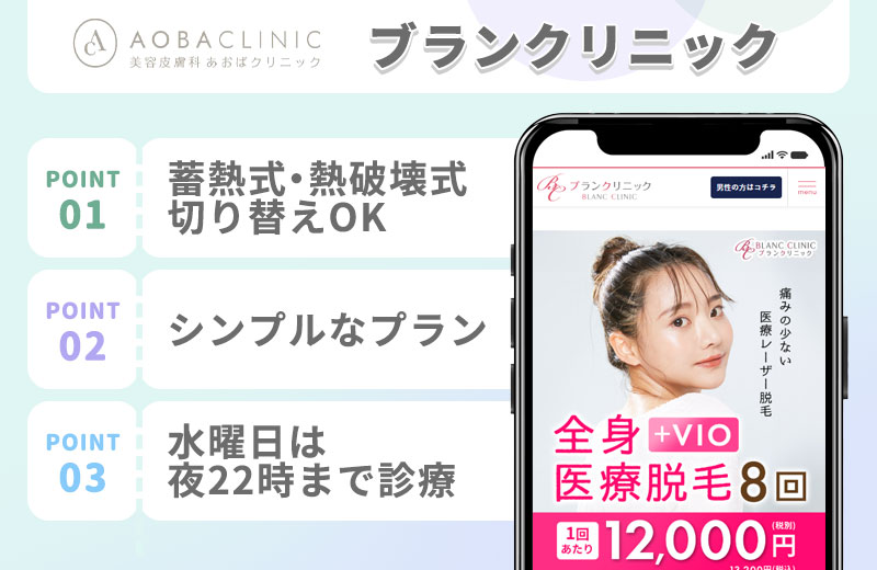ブランクリニックの医療脱毛の特徴まとめバナー