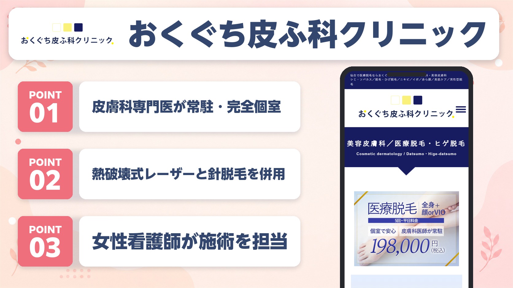 おくぐち皮ふ科クリニックの特徴まとめ