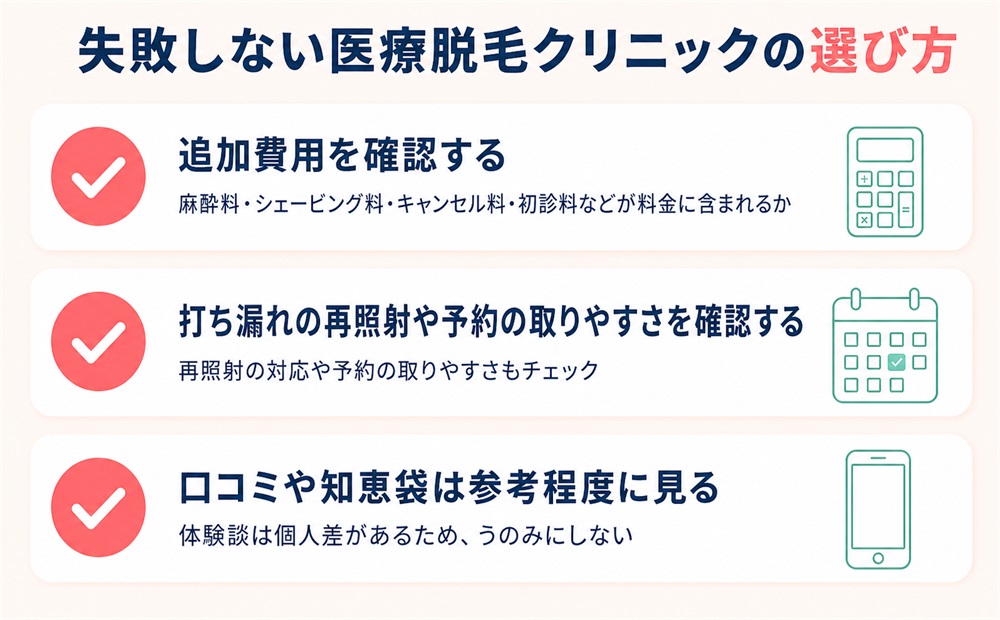 失敗しない医療脱毛クリニックの選び方チェックリスト