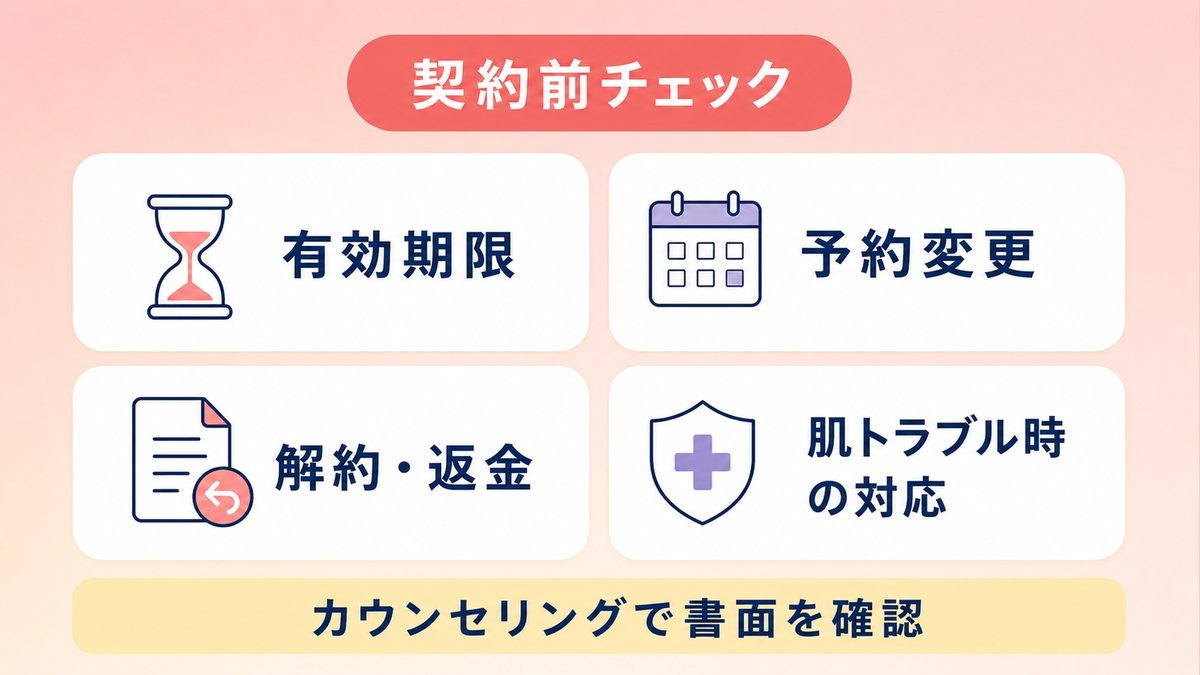 静岡の医療脱毛で後悔しないために！契約期間や解約条件をチェック