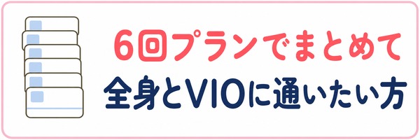 6回プランでまとめて全身とVIOに通いたい方