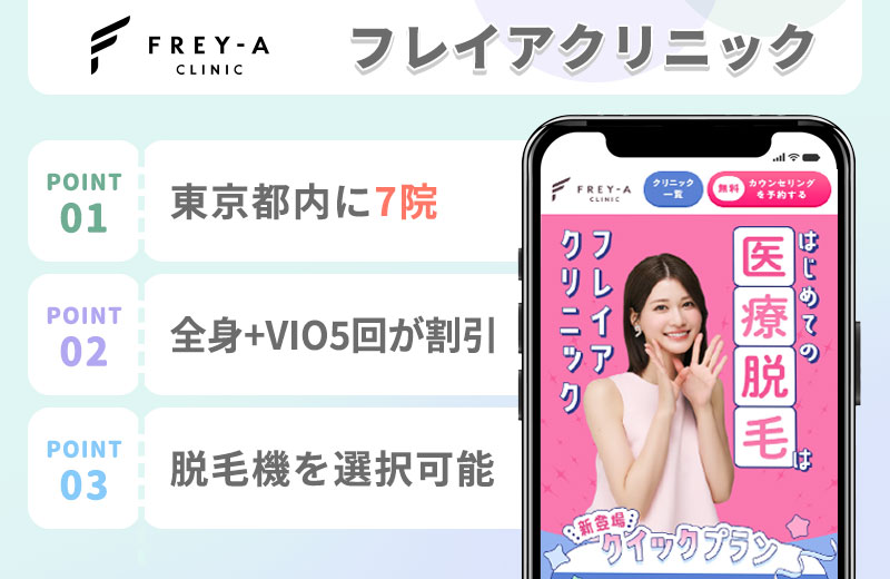 フレイアクリニックの特徴まとめバナー