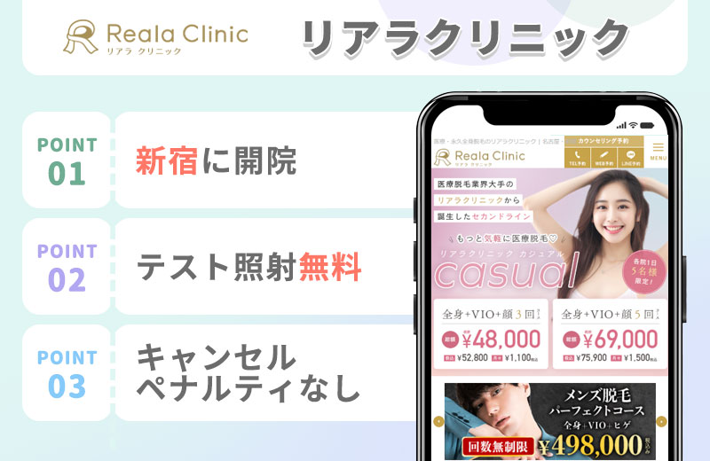 リアラクリニックの特徴まとめバナー