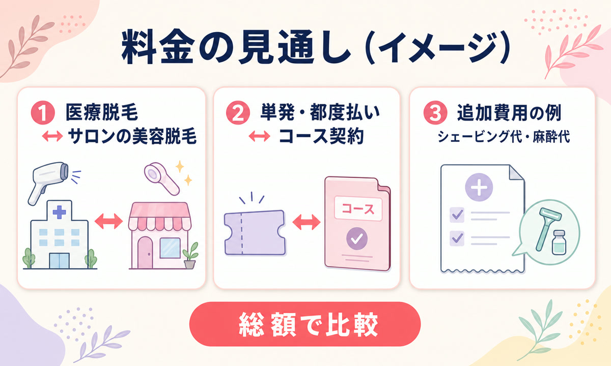 うなじ脱毛の料金相場