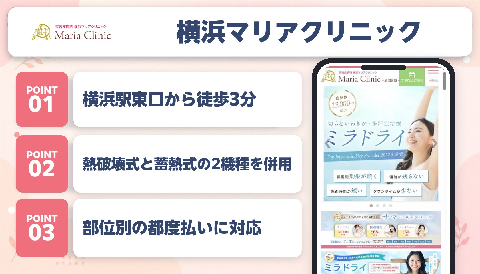 横浜マリアクリニックの特徴まとめ