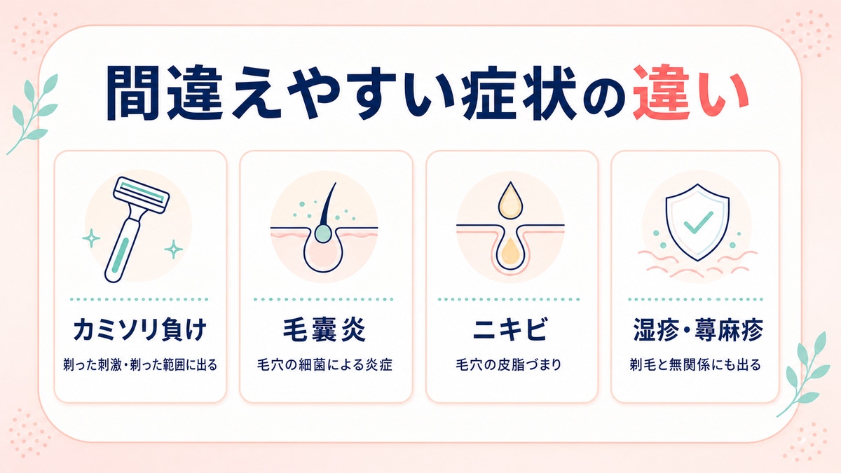 カミソリ負けと間違えやすい症状の特徴